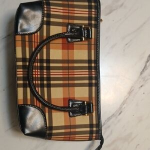 Plaid Women's Handbag with Black Accents